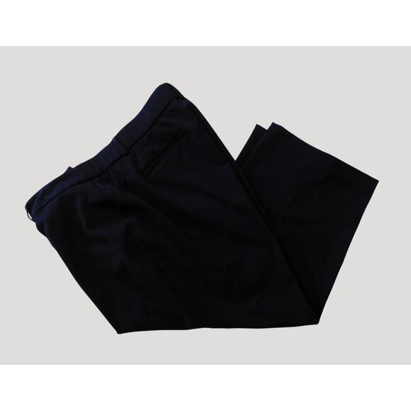 Briggs Pants - Briggs Capri Pants Size 14 Navy Blue Elastic at Waist Polyester Blend